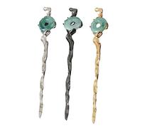 CALLARON 3piezas Horquilla De Imitación De Jade Resina Colorida Palillos Cabello Accesorios Para Mujeres Horquillas Chinas Cabello