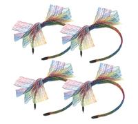 CALLARON 4 Diademas Con Lazos Grandes Y Cintas Pinzas Para El Pelo Con Encaje Accesorios Para El Pelo De Neón Grandes Lazos Estilo Años 80
