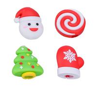 CALLARON 4 Fundas Protectoras para Cables USB Datos Diseño Navideño, Material PVC, Fácil Instalación para Decoración y Protección en Navidad