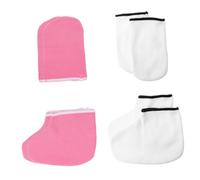 CALLARON 4 Pares Mascarilla para Manos y Pies Guantes de Baño de Parafina Protectores de Pies para Baño de Cera Guantes de Spa de Manos Protectores Extraíbles para Cuidado para Spa y Cas
