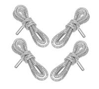CALLARON 4 Piezas cordones de zapatos cordones de repuesto cordón adornos de zapatos zapatillas de brillo Silver