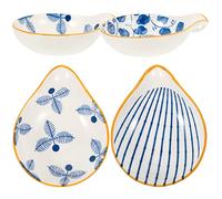 CALLARON 4 Piezas Reposacucharas De Cerámica Salsa Cucharones Espátula Resto Reposacucharas Rustico Resto De Utensilios Resto De Cuchara De Té Reposa Utensilios Portavasos Almacenamiento