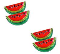 CALLARON 4 piezas sandía broche esmalte sandía broches para ropa palestina hawaiana fiesta joyería fruta escuela chales alfileres, 3.50X1.80X1.00CM, Cuero sintético, Sin gemas