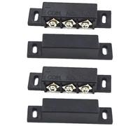 CALLARON 4 Piezas Sensor Magnético y Monitoreo en Real Montaje Superficial para Puertas y Ventanas Compatible Diseño Abs Negro Sistemas de Alarma para Seguridad Hogar