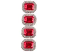 CALLARON 4 Piezas Zapatos De Novia Accesorios Hebilla Encantos De Uñas Clips De Zapatos Nupcial Boda Encantos De Cordón Elegante Paseo Delirio Decoraciones De Zapatos Adornos Aleación Rojo