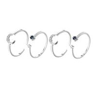 CALLARON 4piezas Anillo Retro Para Mujeres y Joyería y Luna Ajustable Para Cumpleaños y Ocasiones Especiales