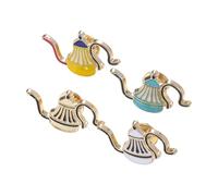 CALLARON 4piezas Broche De Cafetera De Metal Alfileres De Goteo Manual Accesorios De Tetera Para Mochila Para Fiestas y Reuniones Lindos Alfileres De Solapa Para Adolescentes y Niñas