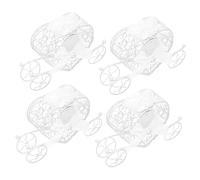 CALLARON 4piezas Cajas de Almacenamiento de Dulces Vitrinas Duraderas para Postres Protectores de Hierro para Dulces Soporte de Almacenamiento Visible Cubierta Práctica para Alimentos