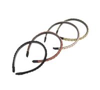 CALLARON 4piezas Diadema Trenzada Con Dientes Antideslizante Para Mujer Diadema Retorcida Para Lavarse La Cara Para Niñas De Material Suave Accesorios Cabello Trenzados