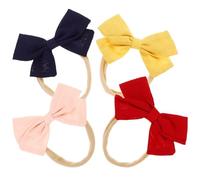 CALLARON 4piezas Diademas De Lazo Para Niñas De Bandas De Cabello Suaves Accesorios Para Bebés y Niñas Para Uso Diario y Ocasiones Especiales