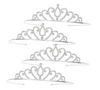 CALLARON 4piezas Diademas de Princesa para Niñas con Gemas de Imitación Accesorios para Fiestas de Disfraces y Eventos Especiales