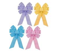 CALLARON 4piezas Laços De Páscoa Coloridos para Decoración De Coronas Rosa y Azul Bows De Cinta para Fiestas De Primavera