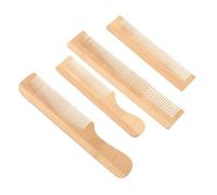 CALLARON 4piezas Peine De Bambú Portátil Peine De Madera Compacto Para Viaje Para Hombres y Mujeres Para Cabello Mojado