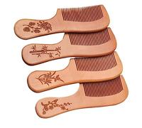 CALLARON 4piezas Peines Tallados Multiusos Peines Grabados para Proteger el Cabello Herramientas Gua Sha Cuidado Salud Diseño