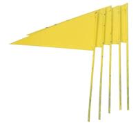 CALLARON 5 Banderas Triangulares y Fijar Tiendas de Campaña de Hierro Amarillo para Marcar Aspersores Paquete de 5 Unidades en Césped y Jardín