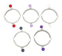 CALLARON 5 Piezas de Marco de Metal para Monedero 10,5 Cm Cierre de Beso Doble Oreja Semi Circular Floral, Accesorio DIY para Bolsos y Manualidades