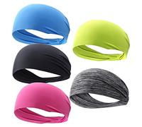 CALLARON 5 Piezas Diadema de Secado Rápido Diadema Cabello Banda Elástica Cabello Pañuelo para Correr para Yoga y Ejercicios Estilo Aleatorio