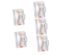 CALLARON 5 Piezas Titular de la tarjeta de plantilla de uñas arte clavo uña del dedo del pie polaco bolsa de placa de uñas caso de plantilla de uñas el plastico Silver