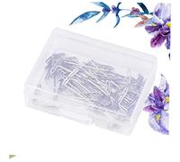 CALLARON 50piezas Aguja De Acero Inoxidable De Juego Para Hacer Pelucas Con Caja De Plástico Horquillas Para Peluca Horquillas Metálicas Para Coser Bloquear y Tejer