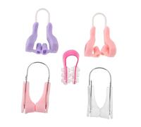 CALLARON 5piezas Pinza Nariz de Silicona Corrector Invisible para Moldear el Puente Nasal Dispositivo Embellecedor para Hombres y Mujeres Uso Nocturno y Diurno
