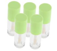 CALLARON 5piezas Tubos Vacíos De Brillo Labial Con Pincel Grande Envases Rellenables Para Maquillaje Casero Tubo De Plástico Transparente Para Brillo Labial