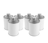 CALLARON 6 Piezas de Hojalata Lata Redonda 500ml con Tapa | Cierre Hermético, Fácil de Abrir y Resistente al Óxido, Uso Industrial y Proyectos Diy, Color Blanco