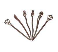 CALLARON 6 Piezas Horquilla De Sándalo Clásica De Madera Hecha Mano Palillos Pelo Estilo Vintage Accesorios Pelo Para Mujeres y Niñas Uso Fiesta De Tema Étnico Estilo Aleatorio