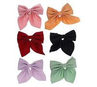 CALLARON 6 Piezas pasador de pelo de de pato mandíbula bows fiesta cinta conformado Mujeres para el cabello femenino pinza para el pelo arcos moño de pelo en la espalda Hierro