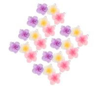 CALLARON 60 Piezas Colgantes de Resina de de Cinco Pétalos Pequeños Encanto de Verano Tropical Colorido para Pulseras Collares Llaveros Accesorios para Joyería Boho