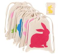 CALLARON 6piezas Bolsa De Forma De Conejito Para Pascua De Obsequio Cordón Bolsas De Dulces Para Fiesta De Pascua