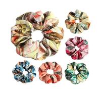 CALLARON 6piezas Coleteros Para Mujeres Accesorios Coloridos Para Cabello Sujetadores De Coleta Diseño Tropical y Estampado