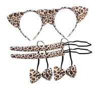 CALLARON 6piezas Conjunto De Diadema De Gato Orejas Rabo y Pajarita Para Disfraz De Cosplay Para Fiestas Temáticas De Animales