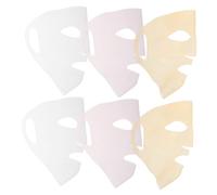 CALLARON 6piezas Funda de Fijación Mascarilla Reutilizable Soporte para Mascarilla Facial de Silicona Herramienta Cuidado Facial Color Rosa Transparente y Dorado Uso Diario el Hogar Cuidado