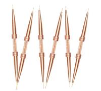CALLARON 6piezas Lápiz para Decoración de Uñas de Doble Punta Unidades Rosa Dorado Pincel para Dibujar Uñas Herramienta para Manicura para Nail Art