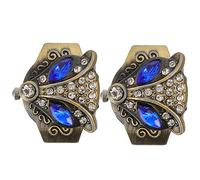 CALLARON 6piezas Reloj De Dedo y Retro Anillo Reloj Diseño De De Azules y Elástico Para Hombres y Mujeres
