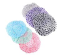 CALLARON 6Piezas Shower Caps Elastic Bath Hats For Men And Women Reusable Spa Hair Covers