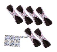 CALLARON 6piezas Toalla Sanitaria Bambú Compresa Menstrual Compresa Higiénica Higiénica De Menstrual Para Mujeres y Niñas Con Bolsa De Almacenamiento