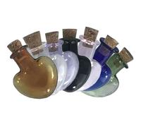 CALLARON 7 Botellas Pequeñas de Vidrio en Forma de Corazón Tapa de Corcho, Frascos Creativos para Deseos, Ideales para Viajes y Souvenirs, Resistentes y No Se Desvanecen