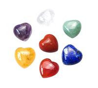 CALLARON 7 Piezas Piedras Chakras Forma De Corazón De Cristales Reiki Para Terapia De Cristales Energéticos Para Meditación Exquisito Adorno