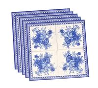 CALLARON 80 Piezas Servilleta de gardenia servilletas papel de seda tejido de restaurante Blue