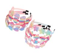 CALLARON 8piezas Banda Cabello De Color Estampado De Corazones y Estrellas Para Niñas De Años