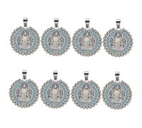CALLARON 8piezas Llaveros De Metal Con Diseño Retro Accesorios Decorativos Para Bolsos y Claves Colgantes Color Azul