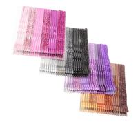 CALLARON 96piezas Horquilla Brillantina Polvo Cabello Pinzas Pelo Brillantina Polvo de Color Dorado Rosa Morado y Negro por Hoja Horquillas de Metal para Pasadores de Pelo