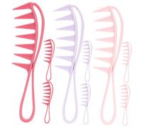 CALLARON 9piezas Peine Desenredante De Plástico Peine De Dientes Anchos Fácil De Usar