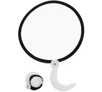 CALLARON Abanico Portátil Negro Plegable Ventilador Redondo de Mano Fácil de Llevar Material Plástico y Tela de Verano Adecuado para Festivales y Bodas de Verano