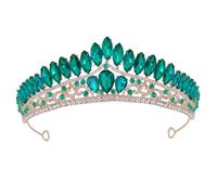 CALLARON Accesorio Para El Cabello Decoración De Tiara Novias Damas De Honor Accesorios Mujer Tiara Diademas Venda Despedida De Soltera Chica Real De Imitación Green