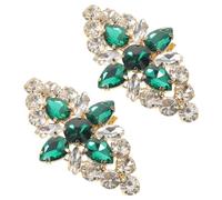 CALLARON Accesorios para Tacones Altos Clips Flores de Aleación Verde, Hebillas Extraíbles para Zapatos de Novia y Eventos Formales, Pack de 2 Unidades para Mujer