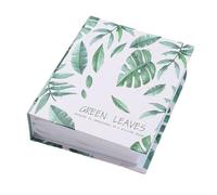 CALLARON Álbum Organizador para Pegatinas de Uñas Capacidad para 100 Calcomanías, Diseño Fresco de Hojas Verdes, Soporte Portátil para Colección y Exhibición de Stickers Decorativos de