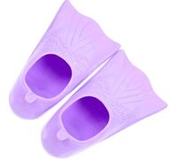 CALLARON Aletas de Natación de Silicona Cortas, Aletas para Nadar, , Talla 29-32, Morado y Blanco, Flexibles, Reducen la Resistencia, para Piscina y Mar