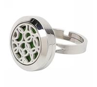 CALLARON Anillo Abierto Ajustable De Acero Inoxidable Para Aromaterapia Joyería Unisex Difusor De Aceites Esenciales Adecuado Para Diario y Ocasiones Obsequios Diseño Elegante y